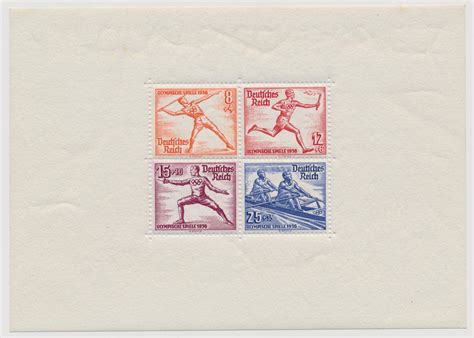 Lot - 1936 OLYMPICS SOUVENIR STAMP SHEETS