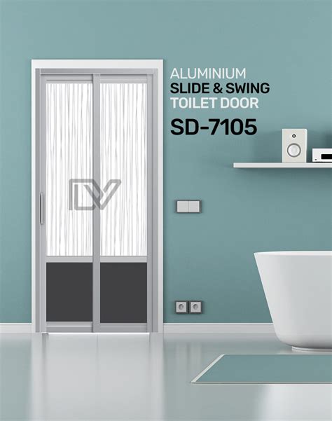 Aluminium Slide and Swing Toilet Door SD-7105 | Toilet Door Design