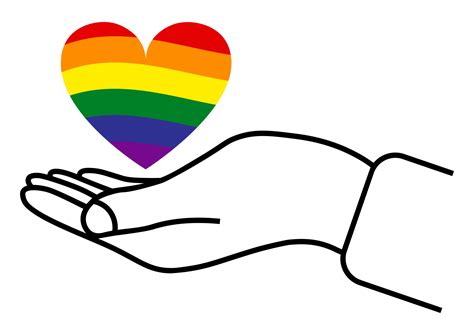 Hand With Rainbow Colored Heart Gay Pride Lgbt Concept Lesbian Gay