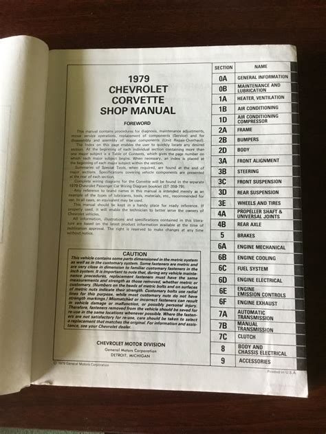 FS For Sale OEM 1979 Shop Service Manual CorvetteForum Chevrolet