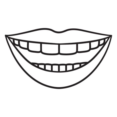 Smiling Mouth Stroke Png And Svg Design For T Shirts