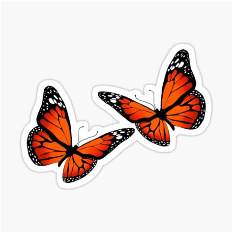 Orange Monarch Butterfly Sticker For Sale By Charlotteluciee Redbubble