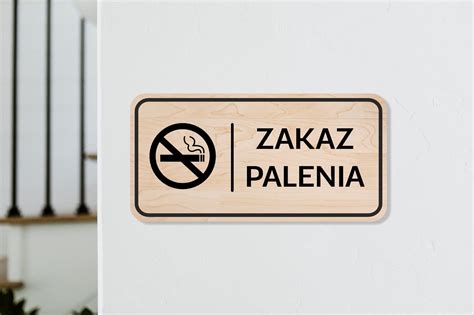 Drewniana tabliczka informacyjna prostokątna Zakaz palenia 01