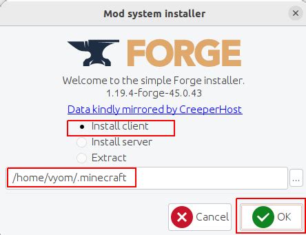 Minecraft Forge Linux Posetke