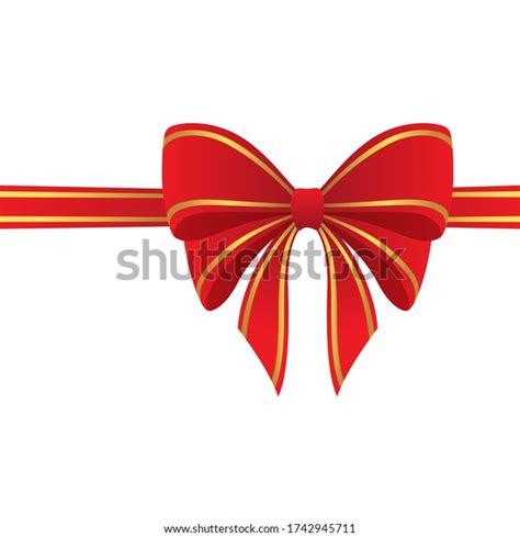 Vector Drawing Red Bow Gold Lines Stock Vector Royalty Free 1742945711 Shutterstock