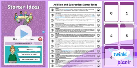 Planit Maths Y2 Addition And Subtraction Starter Ideas Pack