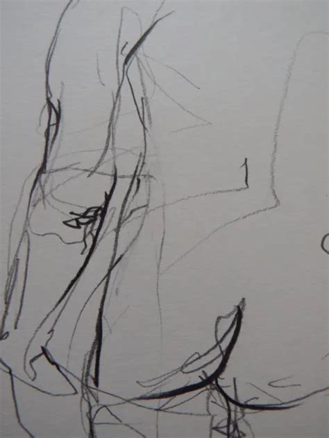 Original Pencil Drawing Sketch Of A Male Nude Model In A Standing Pose