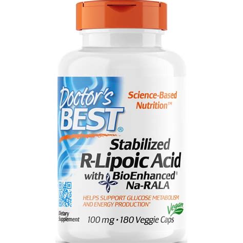 Doctor S Best Best Stabilized R Lipoic Acid 100 Mg 180 Veg Caps