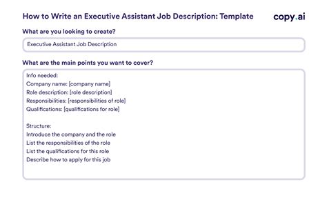 Executive Assistant Job Description Templates How To Write And Examples