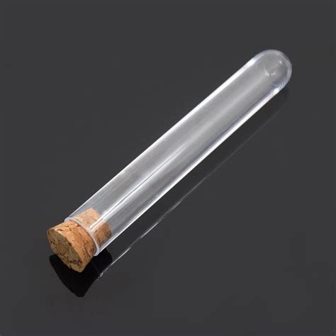 Buy Pcs Lot X Mm Plastic Test Tube With Cork Flat Bottom