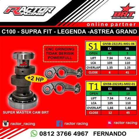 Jual Promo Super Master Cam Brt Atau Noken As Brt C Supra Fit