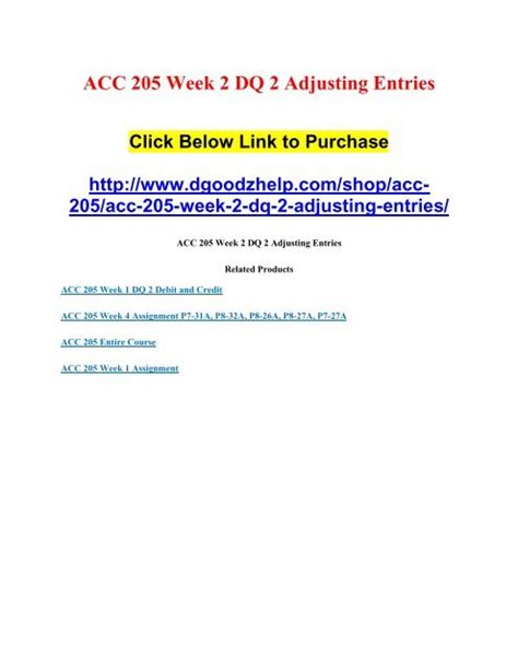 ACC 205 Week 2 DQ 2 Adjusting Entries