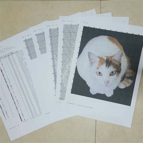 Cross Stitch Chart ~ Cute Cat, Hobbies & Toys, Stationery & Craft, Handmade Craft on Carousell