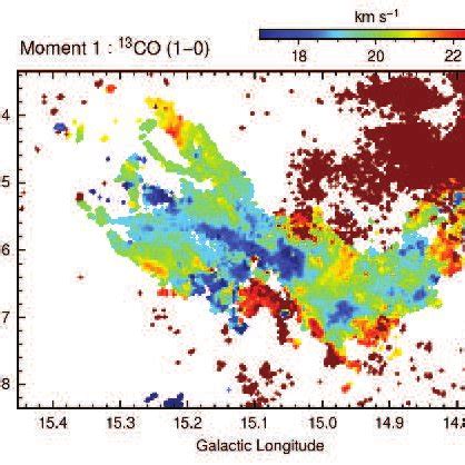 Intensity Weighted Mean Velocity Map In The Velocity Range From 16 To