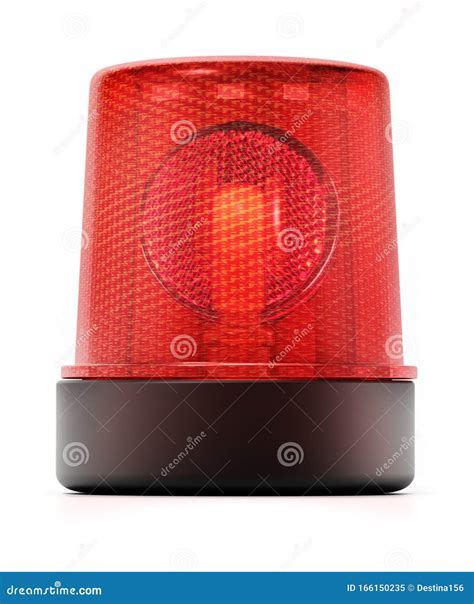 Flashing Red Alarm Light Isolated on White Background. 3D Illustration ...