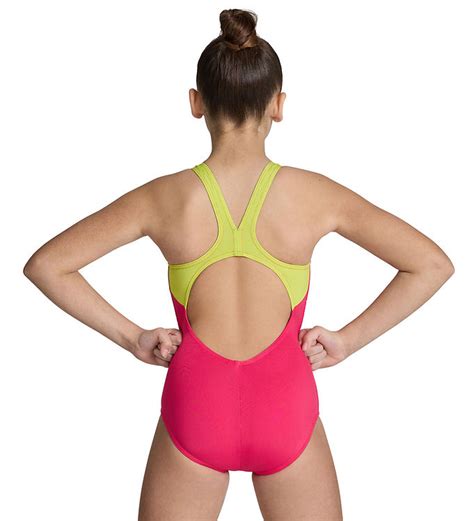 Arena Swimsuit Bow Tie V Back Freak Rose Soft Green