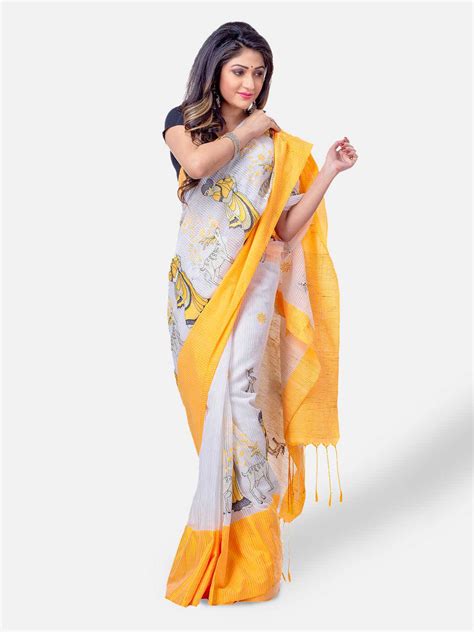 Bengal Handloom Cotton Saree Pure Tant Khadi Sarei Online Desh Bidesh