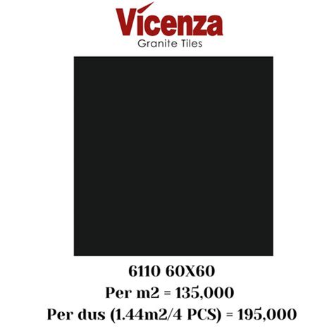 Jual Granit Granite Tile Lantai Dinding Keramik Vicenza Hitam Polos