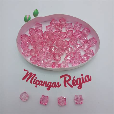 Cubo Acrílico Rosa Passante 10mm 100 Unidades Elo7