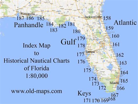 Old Maps Of Florida 80000 Scale Nautical Charts