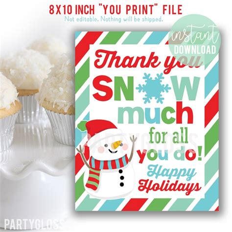 Holidays Appreciation 8x10 Printable Sign Teacher Staff Etsy