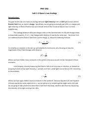 Lab A Gauss S Law Analogy Pdf Phy Lab A Gauss S Law Analogy