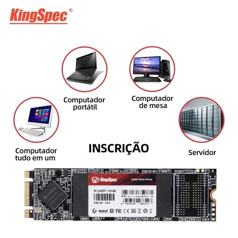 Kingspec SSD Disco Duro Para Desktop E Laptop M2 2280 128GB 256 GB