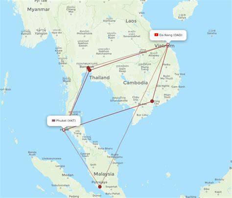 All flight routes from Phuket to Da Nang, HKT to DAD - Flight Routes