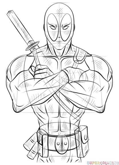 How To Draw A Deadpool Step By Step Drawing Tutorials