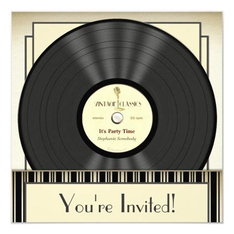 Invitations Vintages De Partie De Disque Vinyle De Zazzle Fr