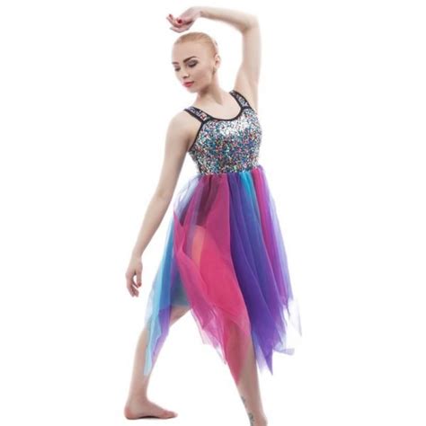 Rainbow Dance Costume Twirling Ballerinas Rainbow Lyrical Dress