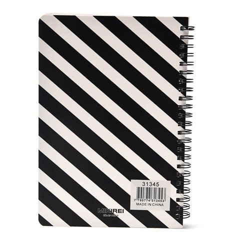 CUADERNO TAPA DURA ANILLADOS ESTAMPADO BLANCO Y NEGRO HOJAS 80 HOJAS