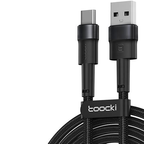 TOOCKI kabel DŁUGI 200cm do szybkiego ładowania 3A USB C Type C PD QC 3