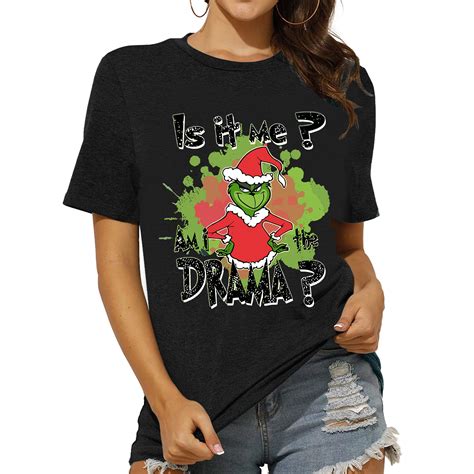 XCHQRTI Grinch Shirt Women Classic Sly Tee Christmas Graphic Short