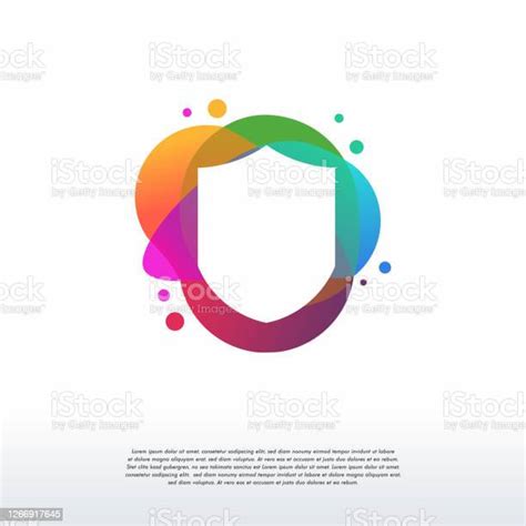 Warnawarni Desain Logo Shield Konsep Vektor Template Logo Abstract