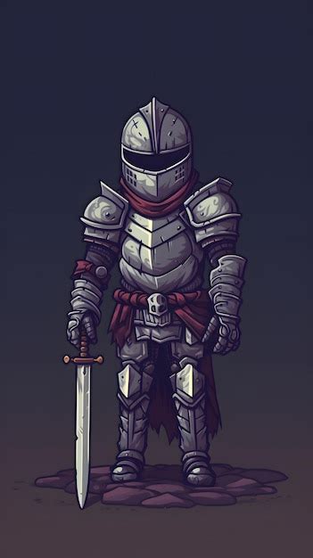 Personaje De Caballero De Pixel Art Para Personaje De Juego Rpg En