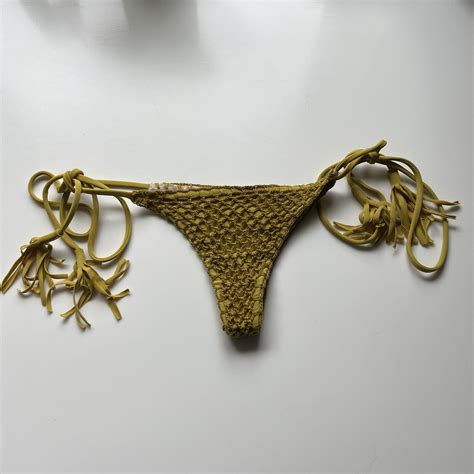 Acacia Crochet Swim Bottoms Bikini Yellow Size Small Gem