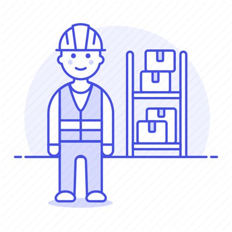 Box Full Inventory Logistic Male Management Package Icon