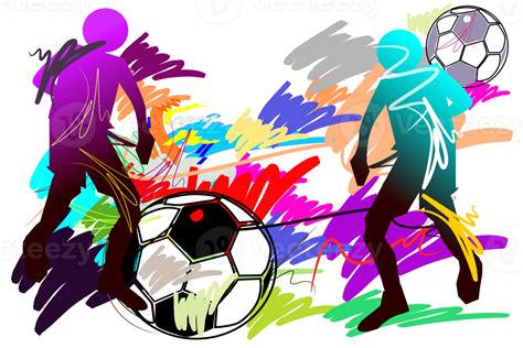 Balls Football Art And Brush Strokes Style 27951467 Png