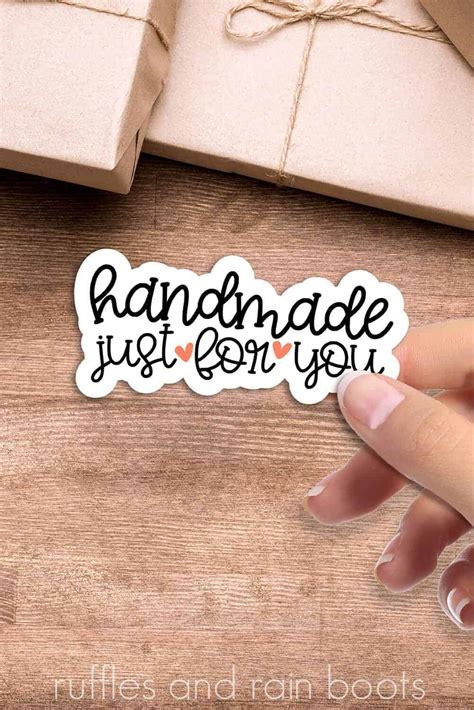 Handmade Just For You Sticker Set 4 Designs Ruffles And Rain Boots