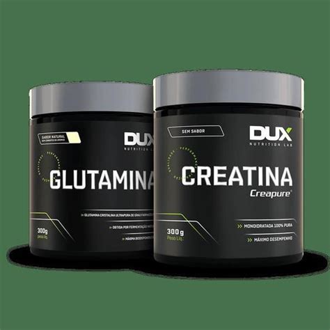 Creatina Creapure 300g Glutamina 300g Força e Recuperação Dux