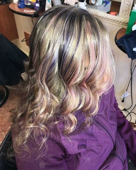 Strawberry Blonde Hair With Purple Highlights