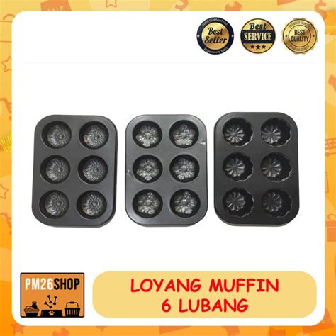 Jual LOYANG MUFFIN 6 LUBANG CUPCAKE MUFFIN TRAY Di Lapak PM26 Shop