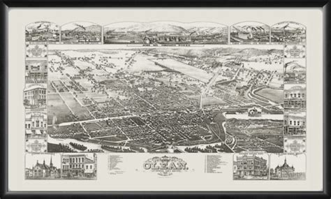 Olean Ny 1882 Restored Map Vintage City Maps