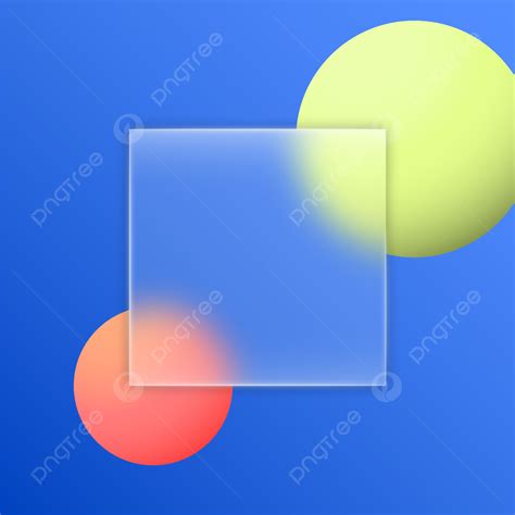 Square Transparent Glass Morphism On Two Circle Background Glass