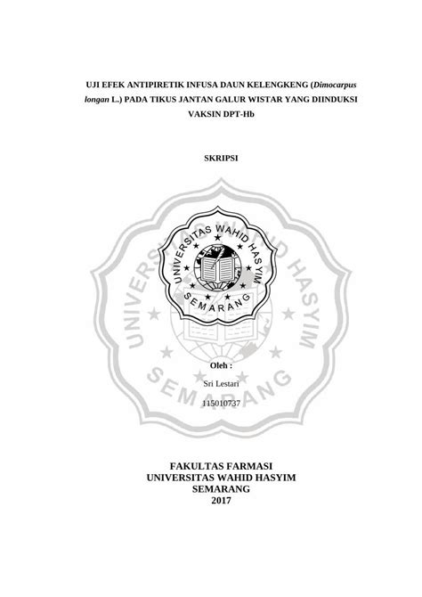 Pdf Fakultas Farmasi Universitas Wahid Hasyim Semarang Dokumen Tips