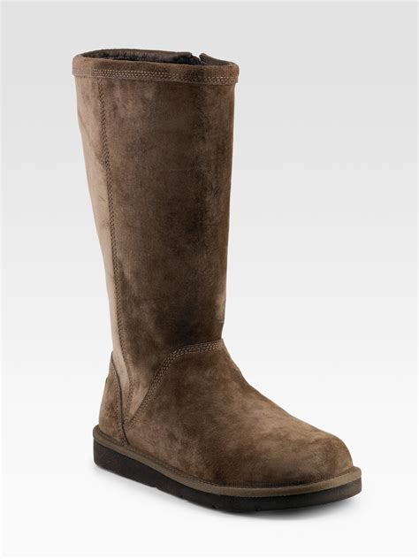 Ugg Kenly Tall Suede Boots In Brown Lyst