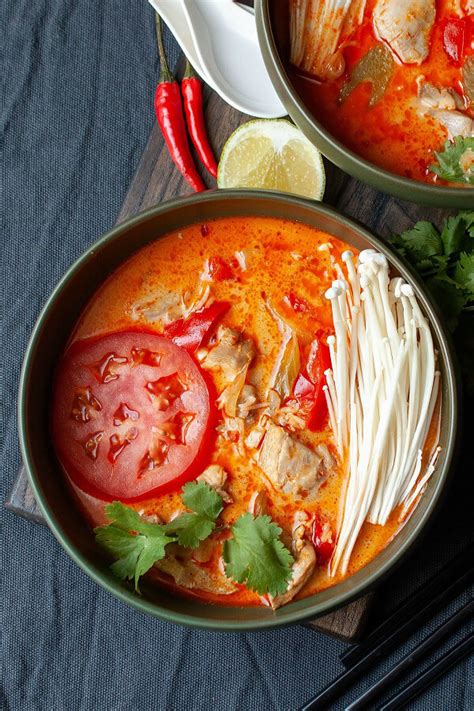 Thai Red Curry Chicken Soup Instant Pot Dish N The Kitchen Recipe Red Curry Chicken