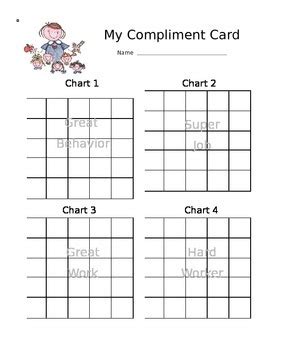 Compliment Card By Beverly Mixon Tpt