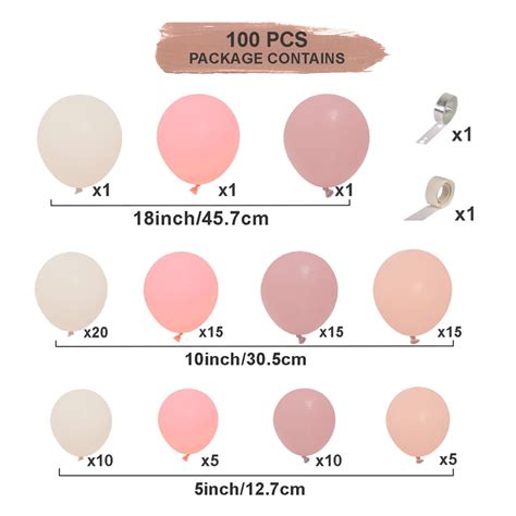 Pcs Blush Nude Color Balloons Arch Kit Happy Birthday Balloons Latex Safety Baloons Wedding